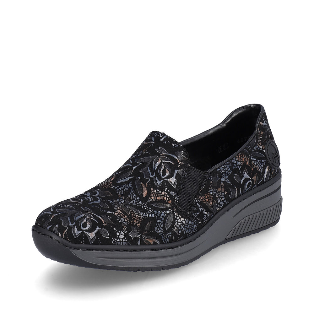 Rieker 48752-90 Black multi wedge shoe Sizes - 37 to 41. Price - £59
