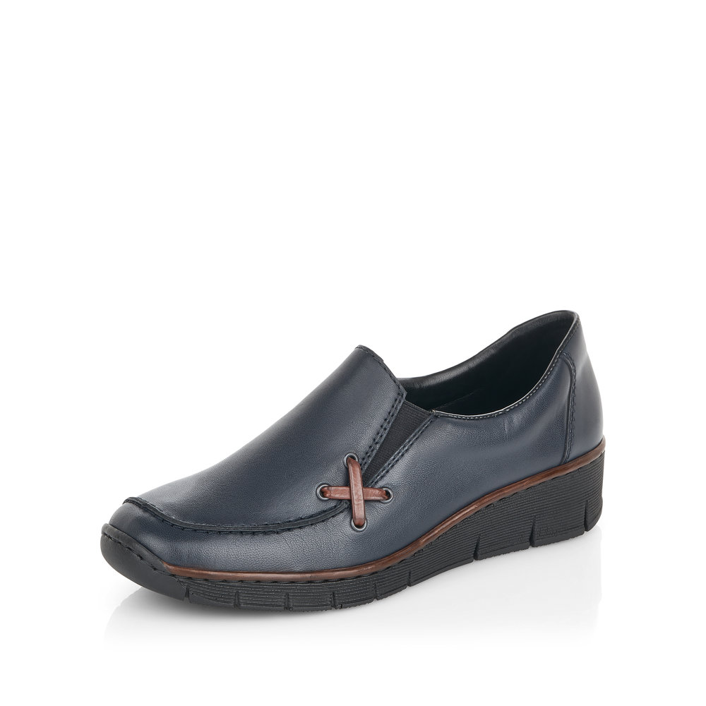 Rieker 53783-14 Navy slip on wedge shoe Sizes - 37 to 41. Price - £65