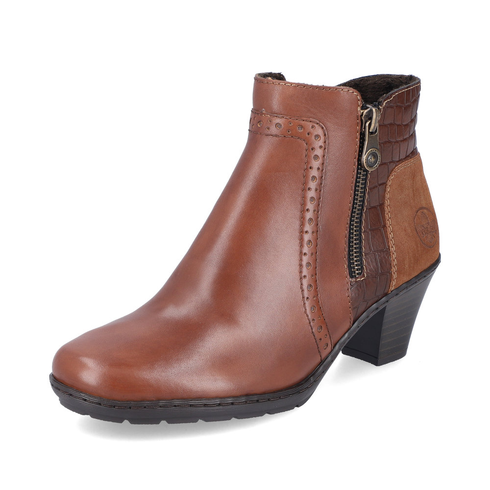 Rieker 57186-24 Tan zip heel boot Sizes - 37 to 41. Price - £79