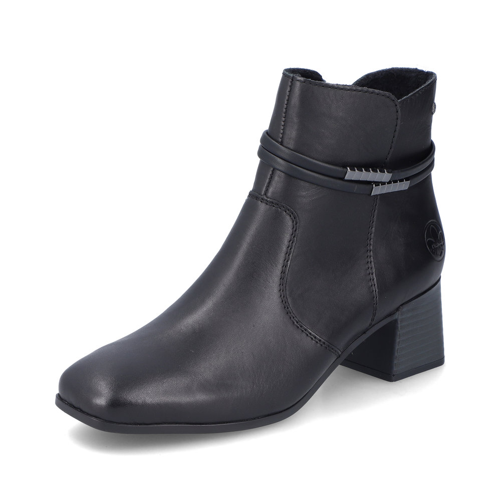 Rieker 70973-00 Black zip heel boot Sizes - 36 to 41. Price -£79