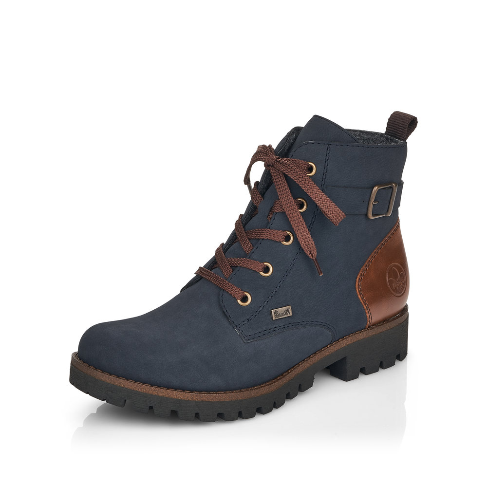 Rieker 78502-14 Navy brown zip lace boot Sizes - 37 to 42. Price - £79