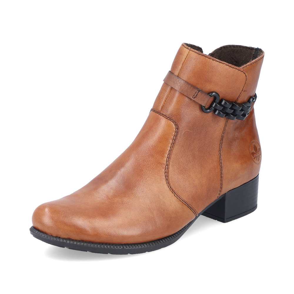 Rieker 78676-25 Tan zip heel boot Sizes -37 to 41. Price - £79