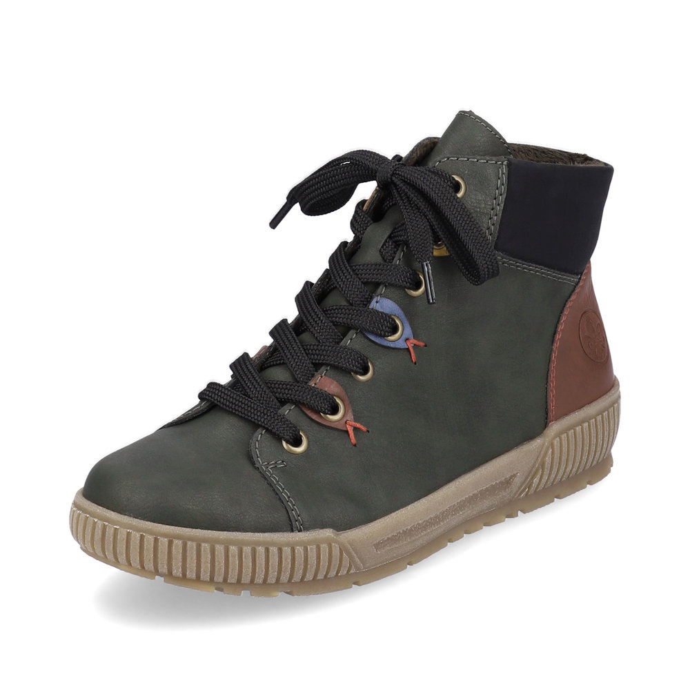 Rieker N0711-54 Green multi zip lace boot Sizes - 38 to 41. Price - £72