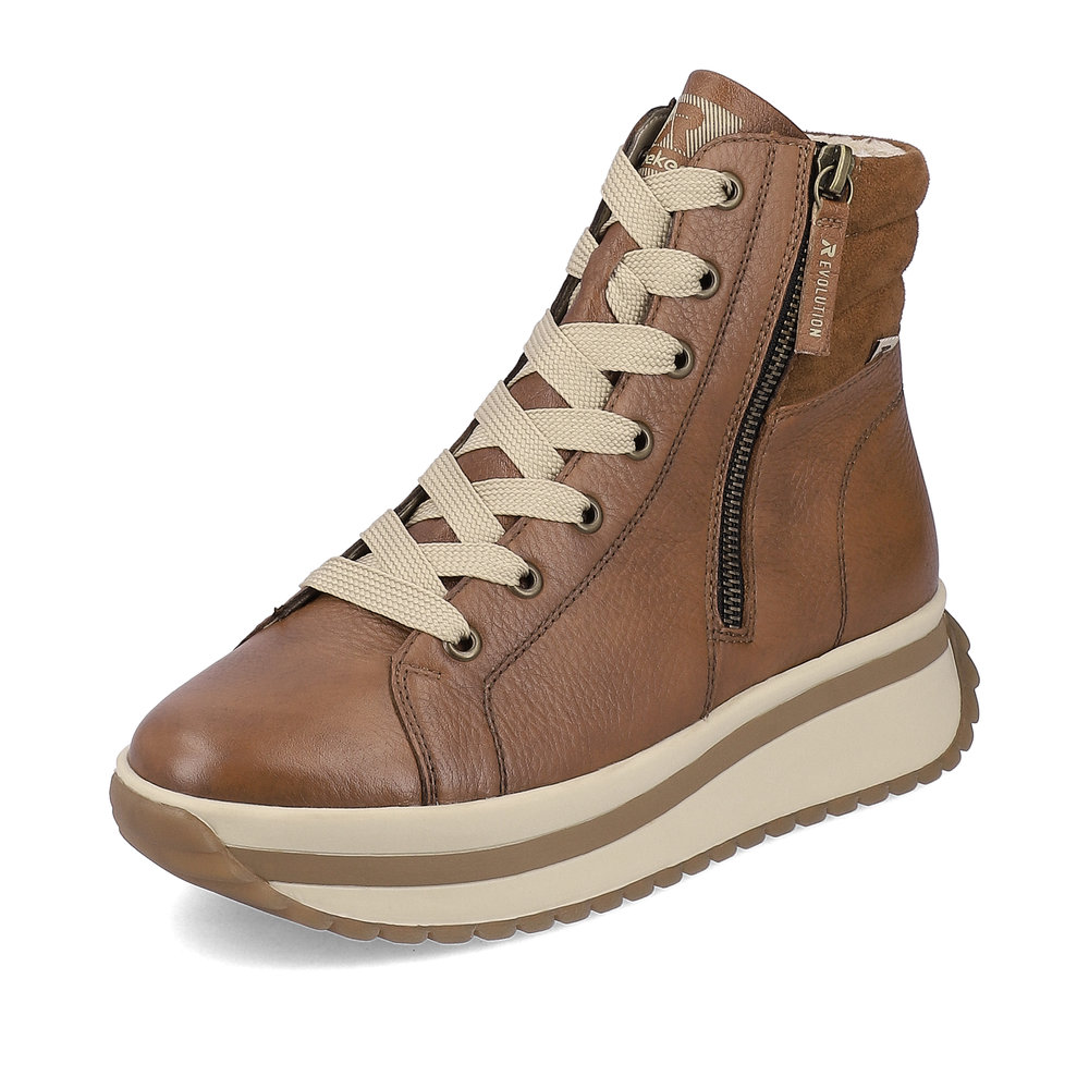 Rieker W0962-24 Tan zip lace boot Sizes - 37 to 41. Price - £89