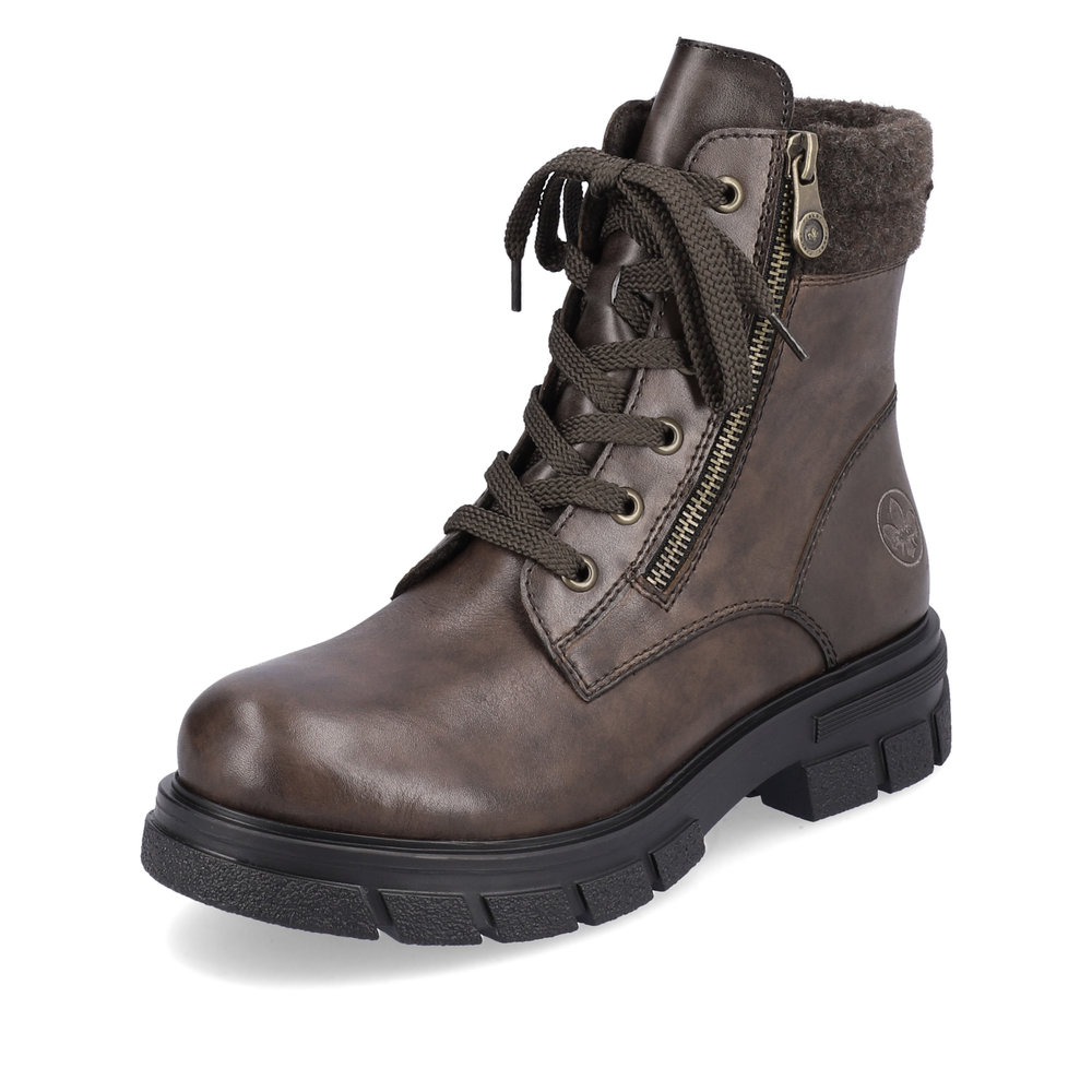 Rieker Z9103-25 Brown zip lace boot Sizes - 37 to 41. Price - £87