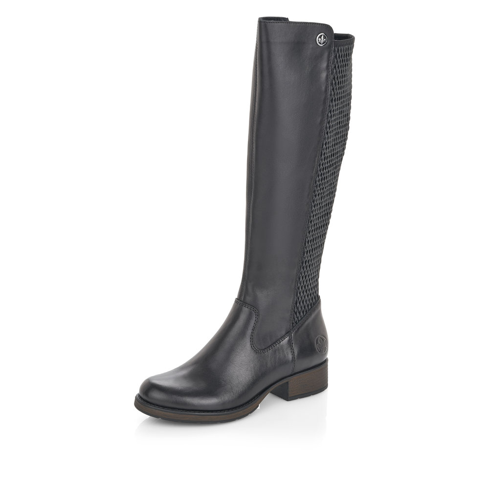 Rieker Z9591-00 Tall black leather boot Sizes - 37 to 41. Price - £105