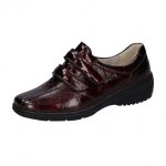 Waldlaufer 607302 Kya Burgundy patent twin strap shoe  Sizes - 4.5 to 7.  Price - £89