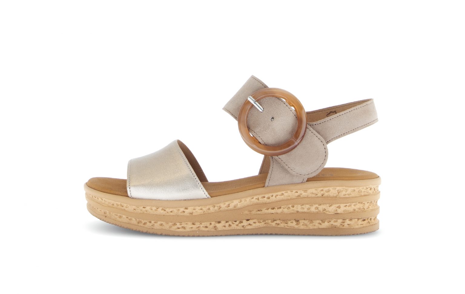 Gabor 64.550.62 Andre cream metallic sandal  Sizes - 4.5 and 5.5.  Price - £85 NOW £69